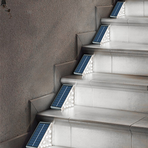 Outdoor Solar Stair Lights with Auto On/Off Sensor & Weatherproof Deck Lighting