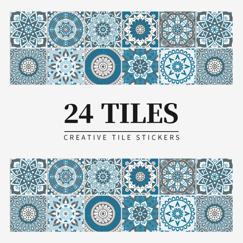 Vintage Waterproof Tile Stickers - Self-Adhesive, Easy to Clean