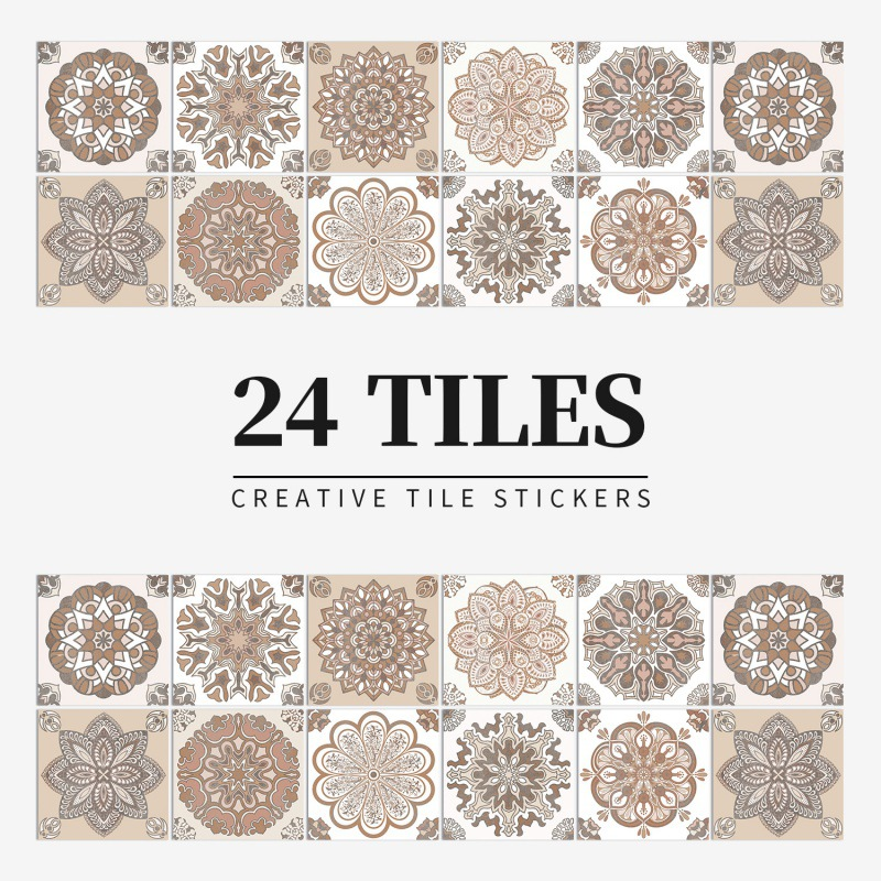 Vintage Waterproof Tile Stickers - Self-Adhesive, Easy to Clean