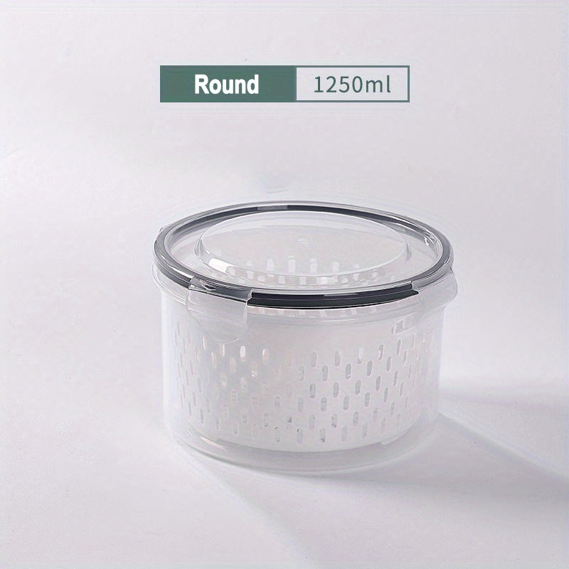 Double-Layer Sealed Storage Box with Draining Basket