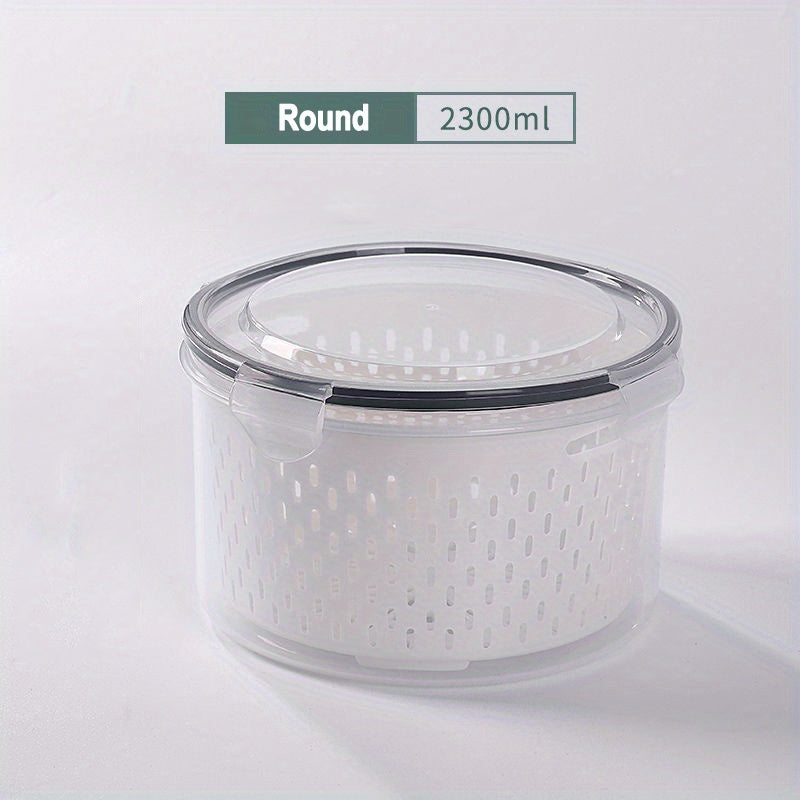 Double-Layer Sealed Storage Box with Draining Basket