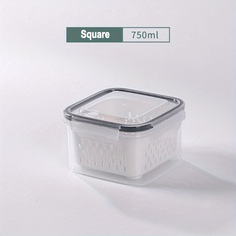 Double-Layer Sealed Storage Box with Draining Basket