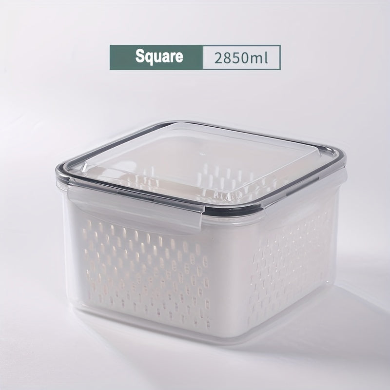 Double-Layer Sealed Storage Box with Draining Basket