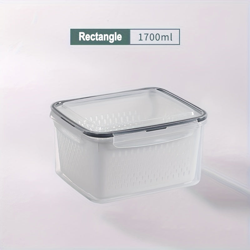 Double-Layer Sealed Storage Box with Draining Basket