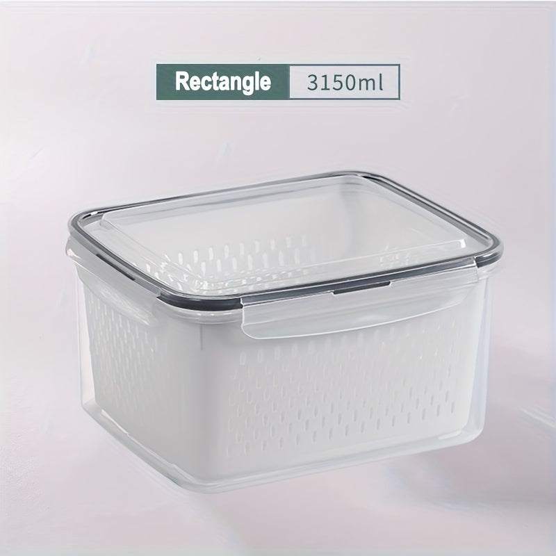 Double-Layer Sealed Storage Box with Draining Basket