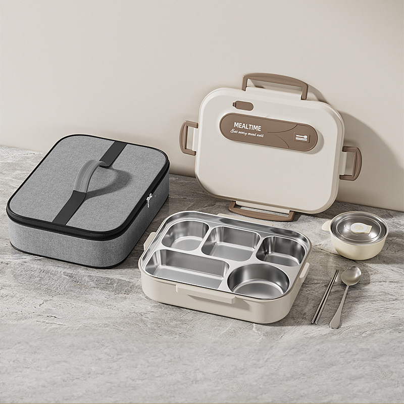 316 Stainless Steel Large-Capacity Lunch Box with Soup Bowl – Microwave Safe