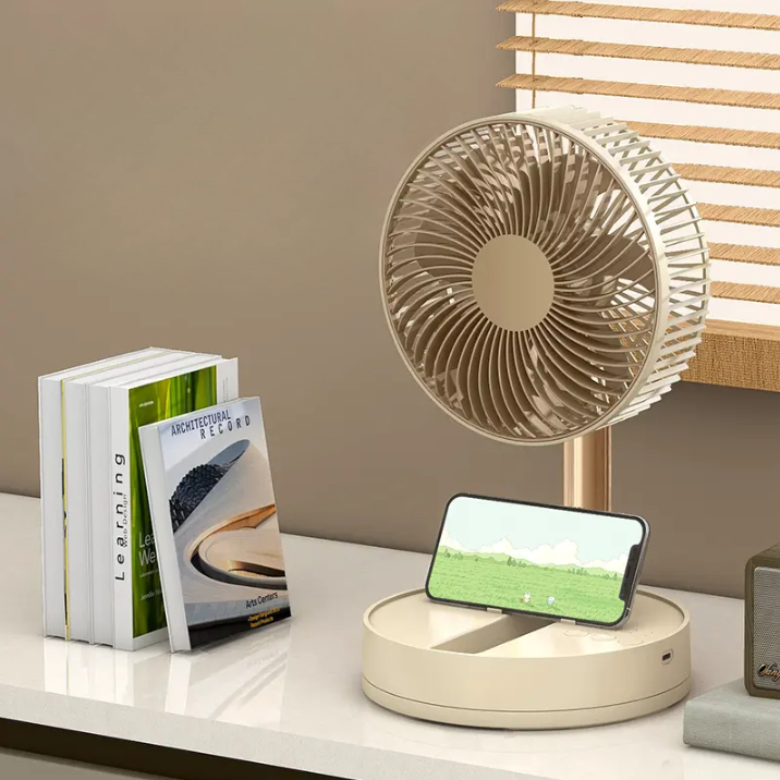 Foldable Desktop & Floor Fan – Cordless, Portable & Adjustable