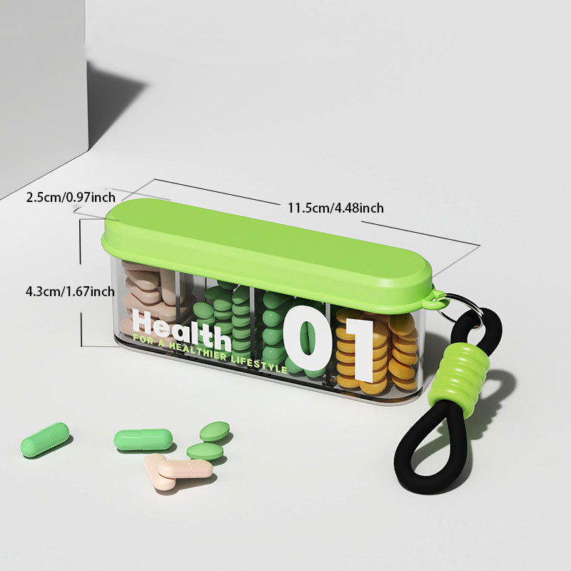 Portable Strip-Shaped Pill Box – Snap-Lock Design