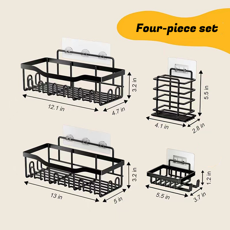 Bathroom Storage Set – No-Drill Installation & Strong Load Capacity