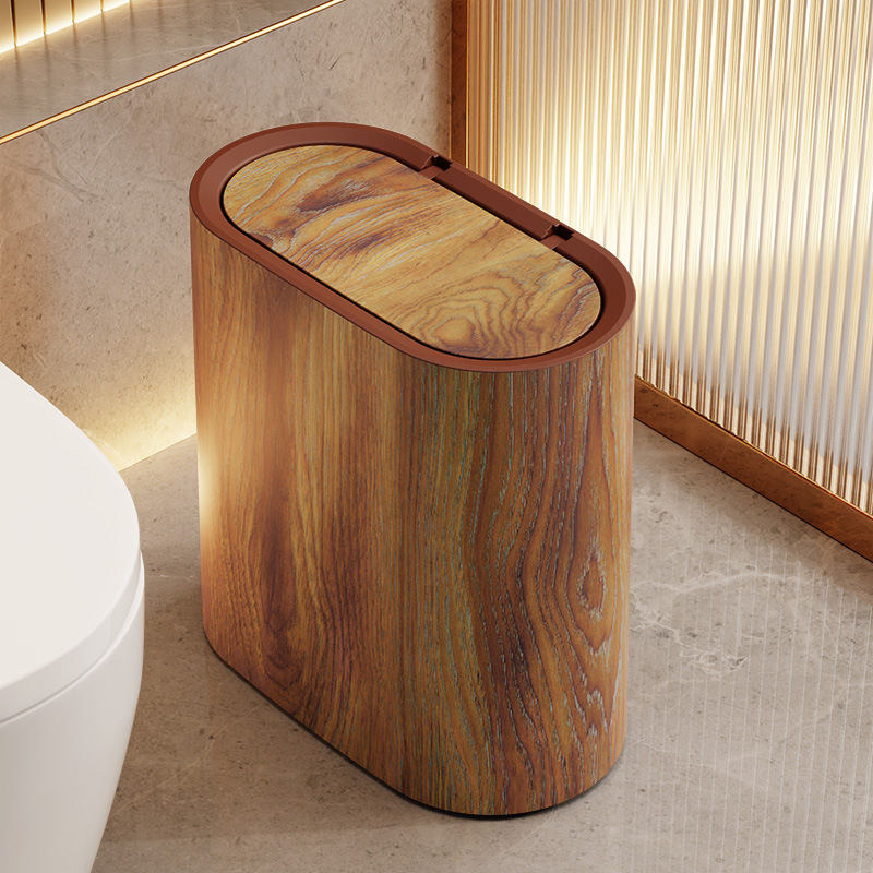 Marble Pattern Trash Can – Dual-Bin Design, Large Capacity