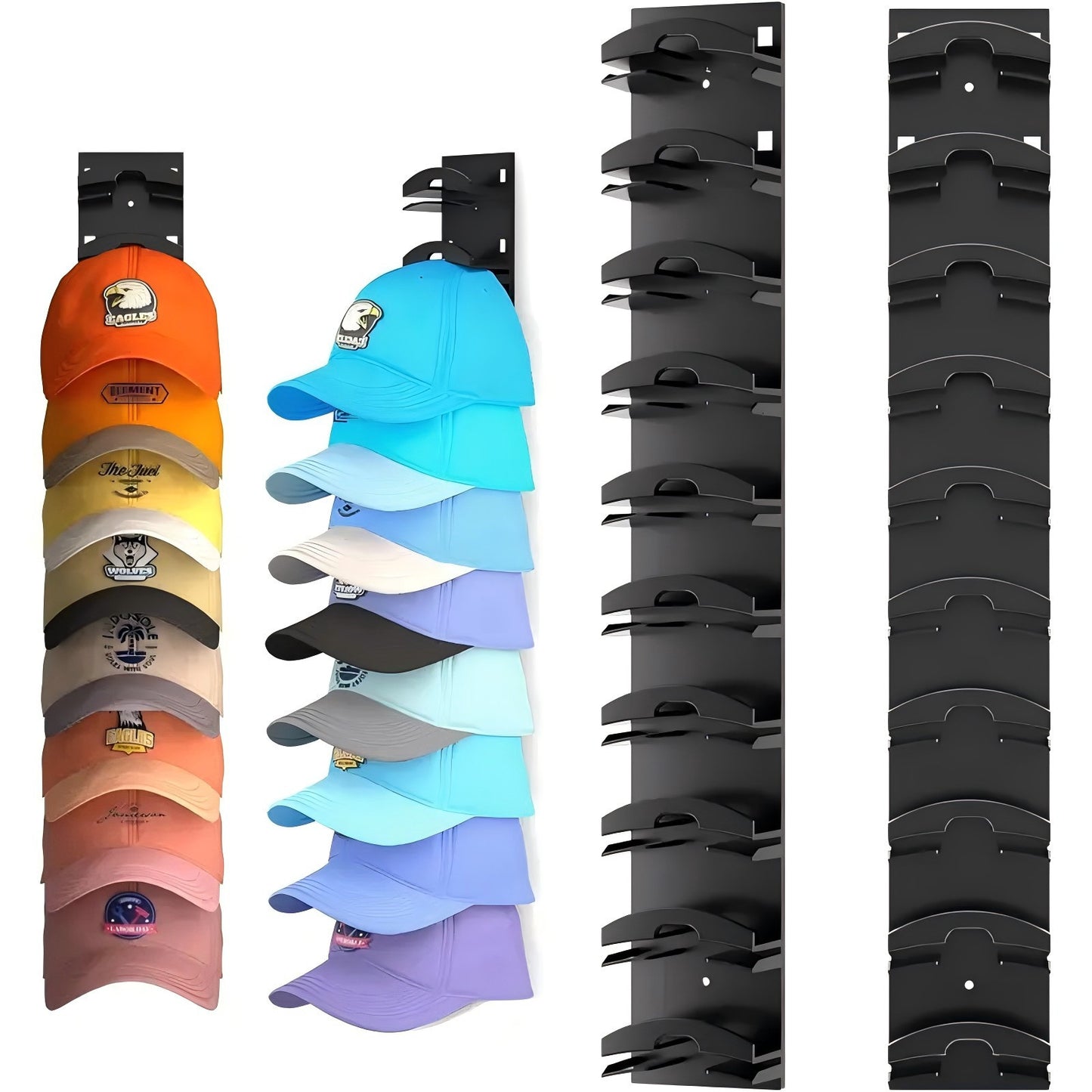 CapRail™ Wall-Mounted Hat Organizer for Baseball Caps
