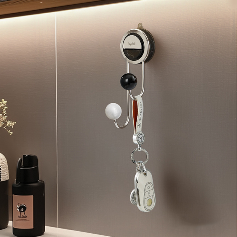 No-Drill Wooden Suction Cup Wall Hook – Strong Load-Bearing