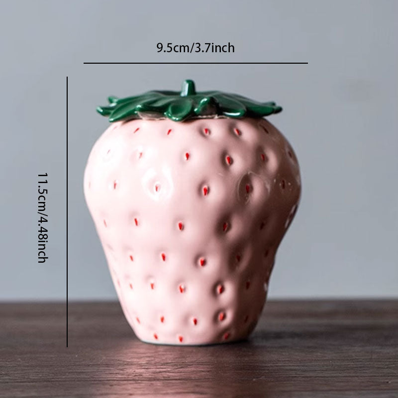 Creative Strawberry Ceramic Storage Jar – Sealed for Freshness