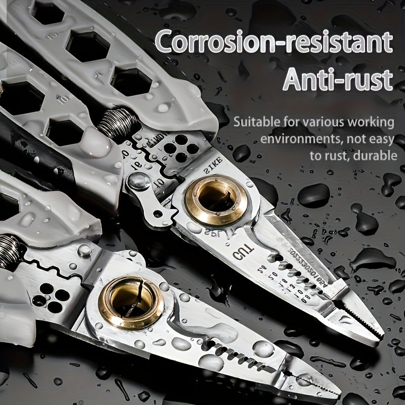 9-in-1 Multi-Functional Electrician’s Pliers – Heavy-Duty Wire Stripping & Crimping Tool