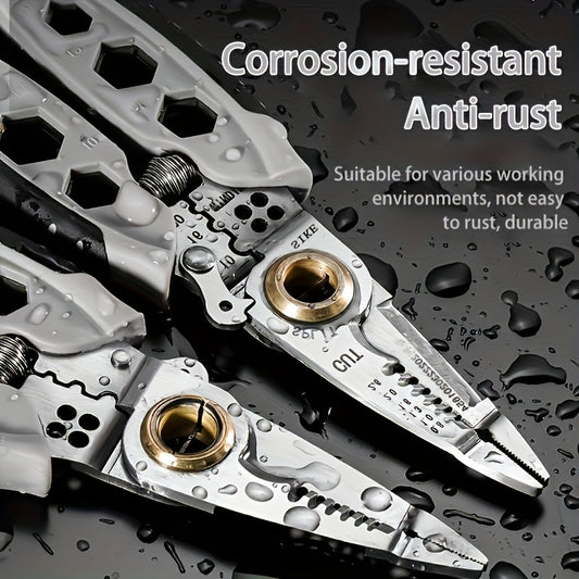 9-in-1 Multi-Functional Electrician’s Pliers – Heavy-Duty Wire Stripping & Crimping Tool