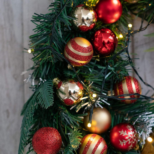🎄 50Pcs Hand-Painted Electroplated Christmas Balls – Holiday Tree Ornaments