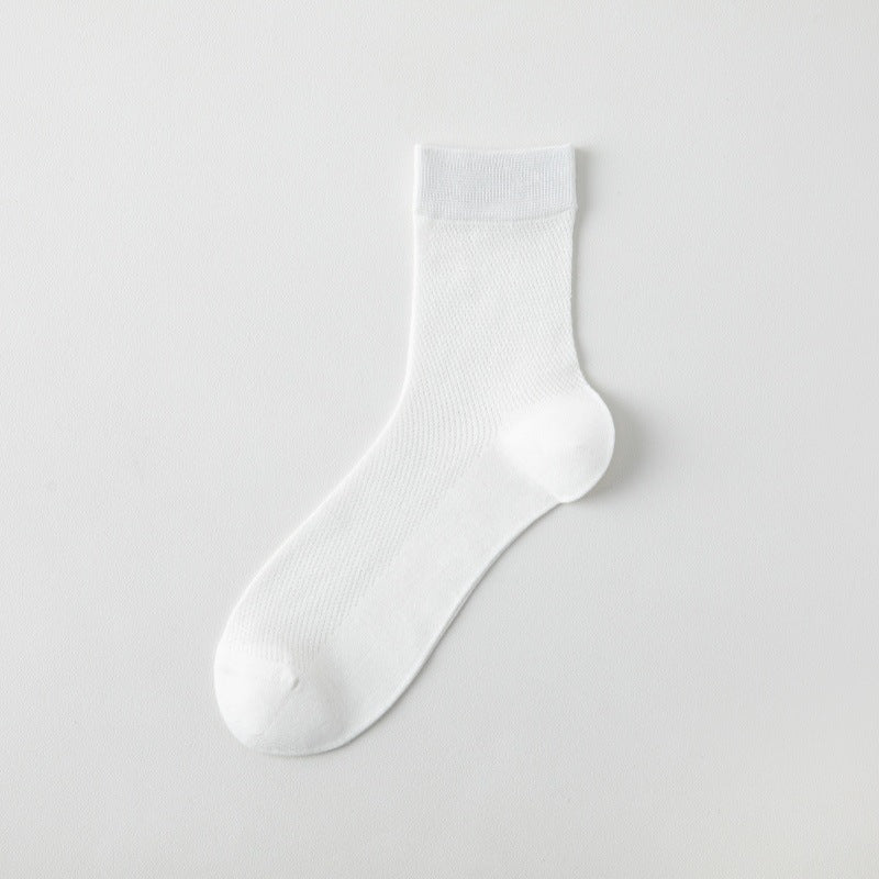 Cool Touch Silk Mesh Crew Socks – Odor-Resistant, Antibacterial & Ultra-Breathable