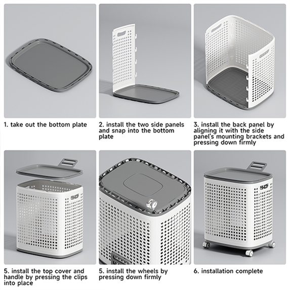 RollHide™ Mobile Laundry Hamper with Wheels, Lid & Breathable Design