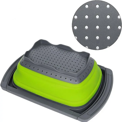 Collapsible Over The Sink Colander Strainer Basket Extendable Handles