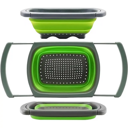 Collapsible Over The Sink Colander Strainer Basket Extendable Handles