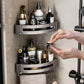 Wall-Mounted Corner Storage Rack: No-Drill Installation, Space Aluminum