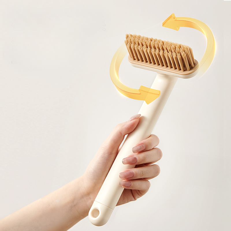 360° Rotating Hard Bristle Brush: Perfect for Toilet, Tile, and Grout Cleaning