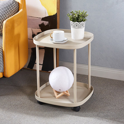 Chic Mobile Tea Table: Raised Edges and Smooth Rolling Wheels