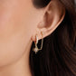 Loruvie 14K Gold-Plated Double Piercing Earrings – Delicate Chain & CZ Accents