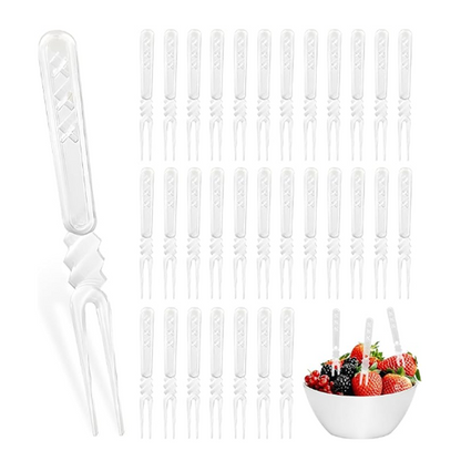 ForkPress Fruit Fork Holder – 50 Forks, Refillable, Press-to-Dispense Convenience