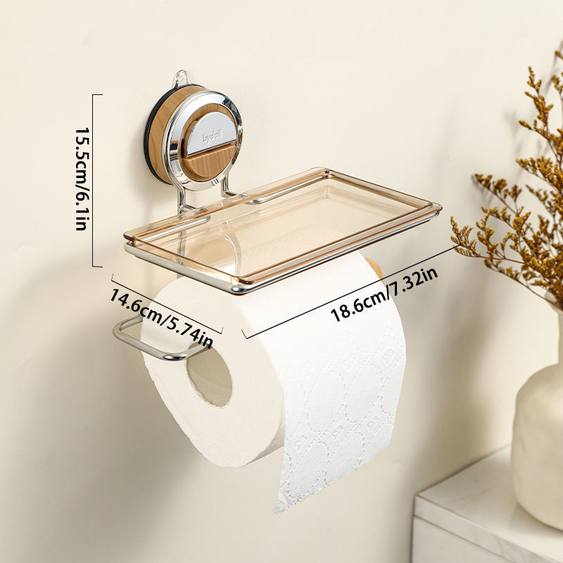 No Drilling Suction Stainless Steel Toilet Paper Holder