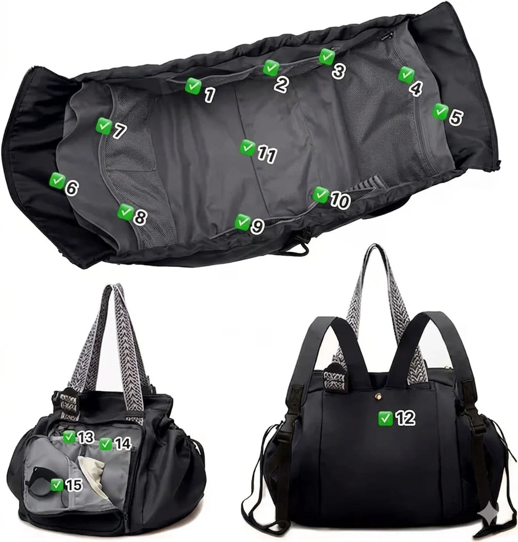 PackSmart™ Organized Everyday Tote with Backpack Straps 3-in-1 Organized Bag