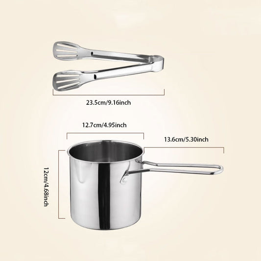 Multi-Functional Deep Fryer Pot: Long Anti-Scald Handle & Fine Mesh Strainer