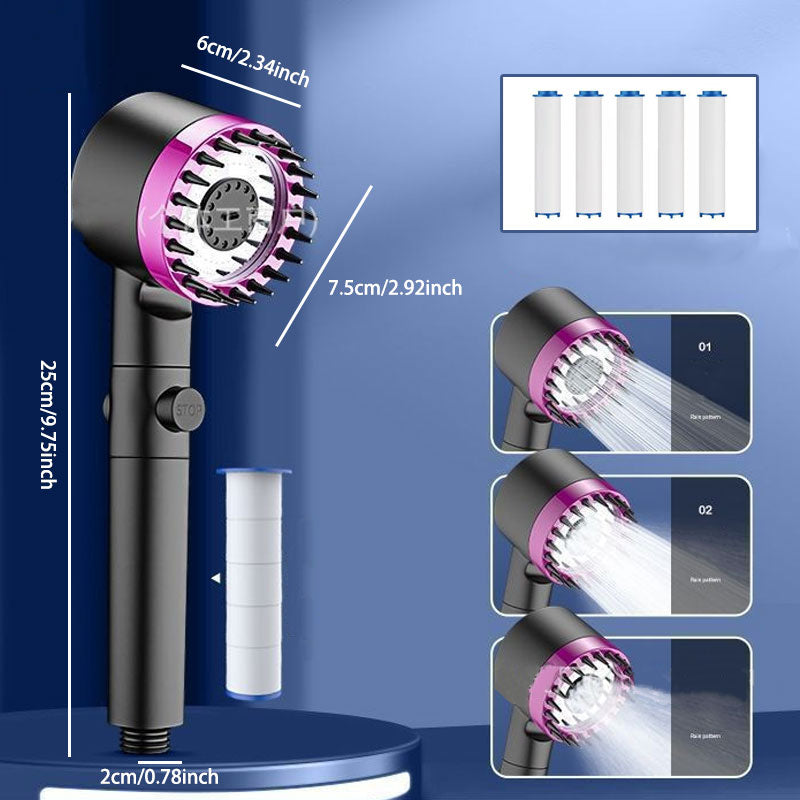 3-Mode Adjustable High-Boost Handheld Shower Head: Efficient & Refreshing