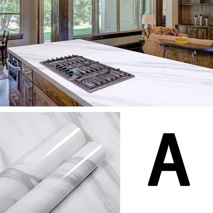 Oil-Resistant Marble Kitchen Stickers – Simple Installation, Long-Lasting