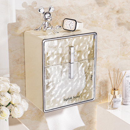 Glacier-Pattern Tissue Box – No Drill Installation, Large Capacity
