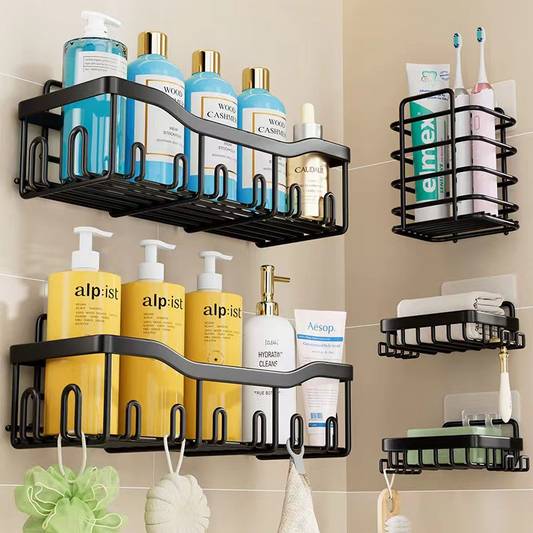 Bathroom Storage Set – No-Drill Installation & Strong Load Capacity