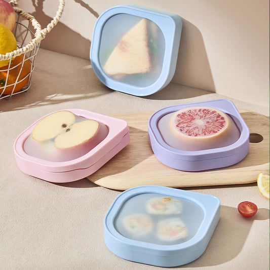 Macaron High-Elasticity Silicone Food Storage Box – Airtight & Leakproof