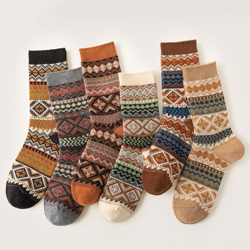 Bohemian Style Winter Socks: Soft & Skin-Friendly