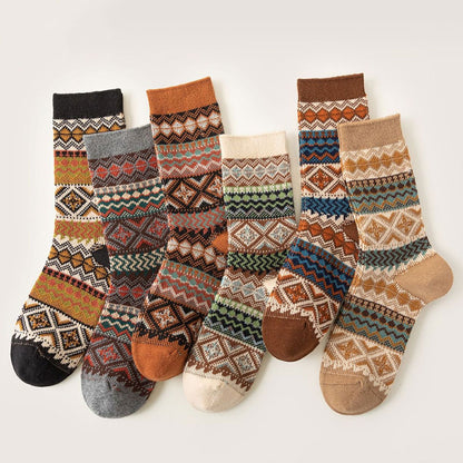 Bohemian Style Winter Socks: Soft & Skin-Friendly