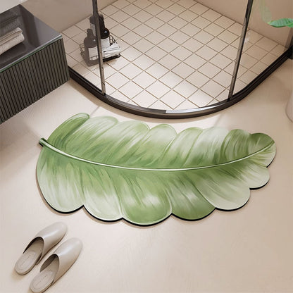 Leaf Diatomite Absorbent Floor Mat: Non-Slip & Easy to Clean