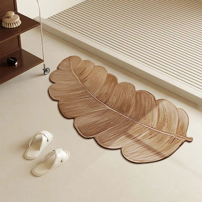 Leaf Diatomite Absorbent Floor Mat: Non-Slip & Easy to Clean