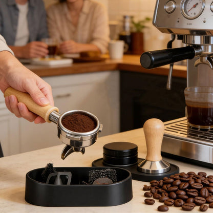 Electric Espresso Coffee Portafilter Cleaning Kit: All-in-One Barista Tool Set