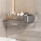 Suction Cup Space Aluminum Wall-Mounted Corner Storage Rack: No-Drill Installation