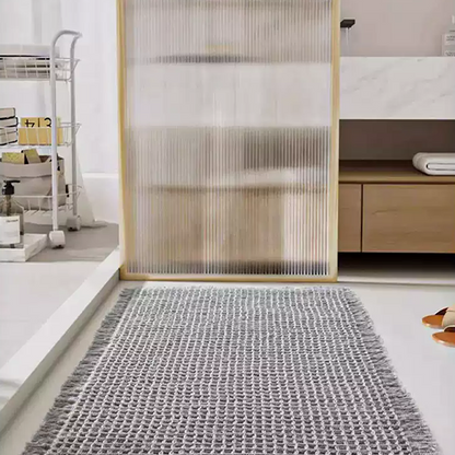 Solid Color Waffle Bathroom Mat with Absorbent Non-Slip Design