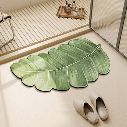 Leaf Diatomite Absorbent Floor Mat: Non-Slip & Easy to Clean