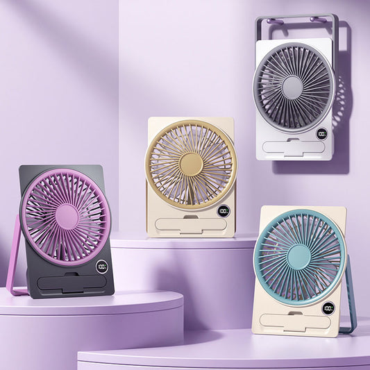 Ultra-Thin Card Fan – Quiet Operation, Dual Power Modes, Hangable & Standable
