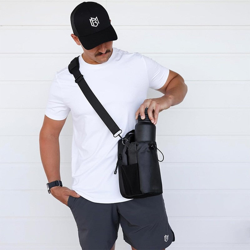 Magnetic Attachment Crossbody Gym Bottle Bag for Water, Phone & Keys