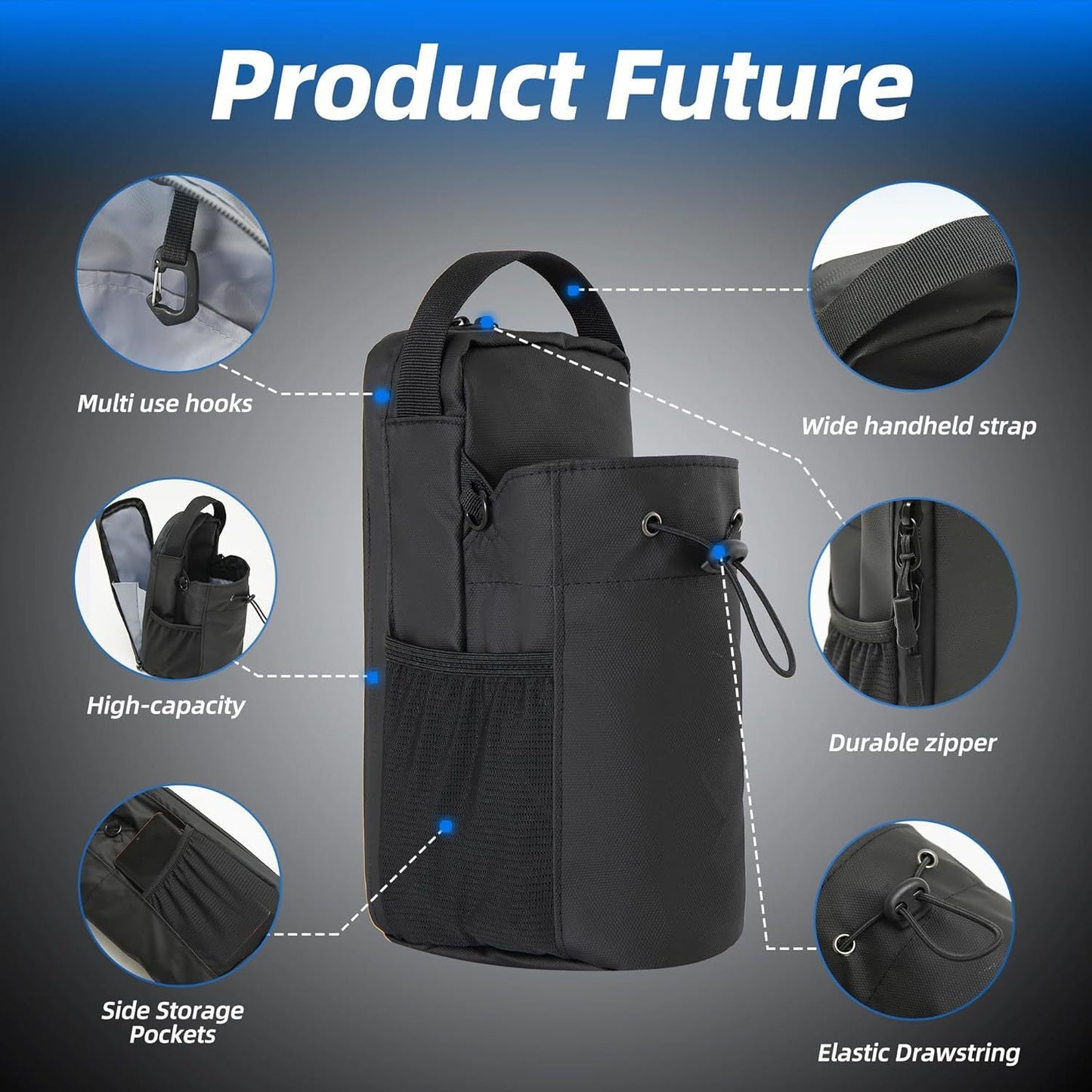 Magnetic Attachment Crossbody Gym Bottle Bag for Water, Phone & Keys
