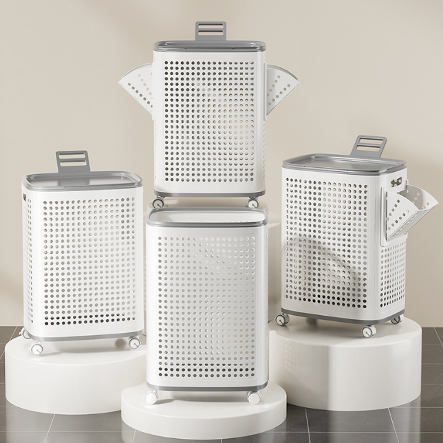 RollHide™ Mobile Laundry Hamper with Wheels, Lid & Breathable Design