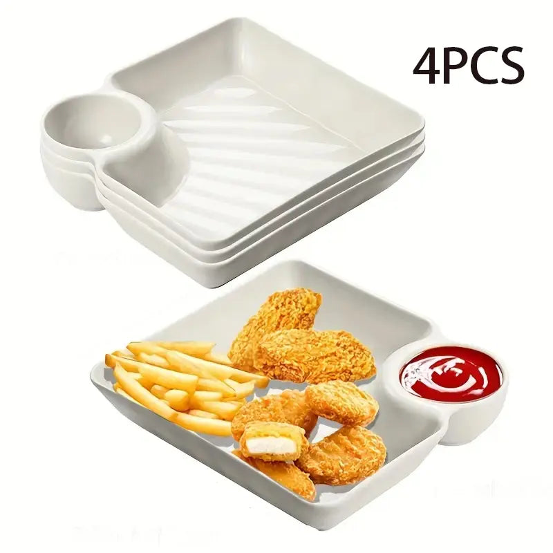 DumpliDip™ BPA-Free Snack Plate for Dumplings, Sushi & Appetizers